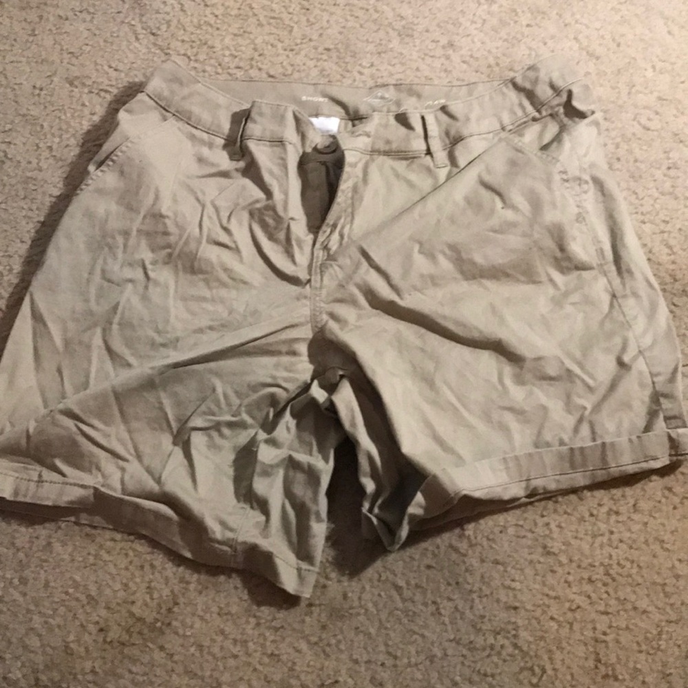Khaki shorts.